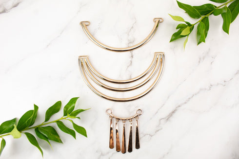 Set of 3 Large Gold Metal Connectors IMPERFECT